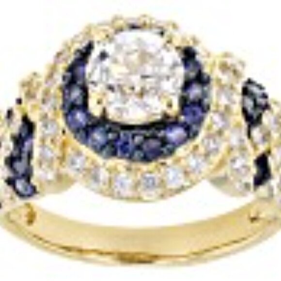 Bella Luce Lab Sapphire and Diamond Simulant Ring - Picture 5 of 7